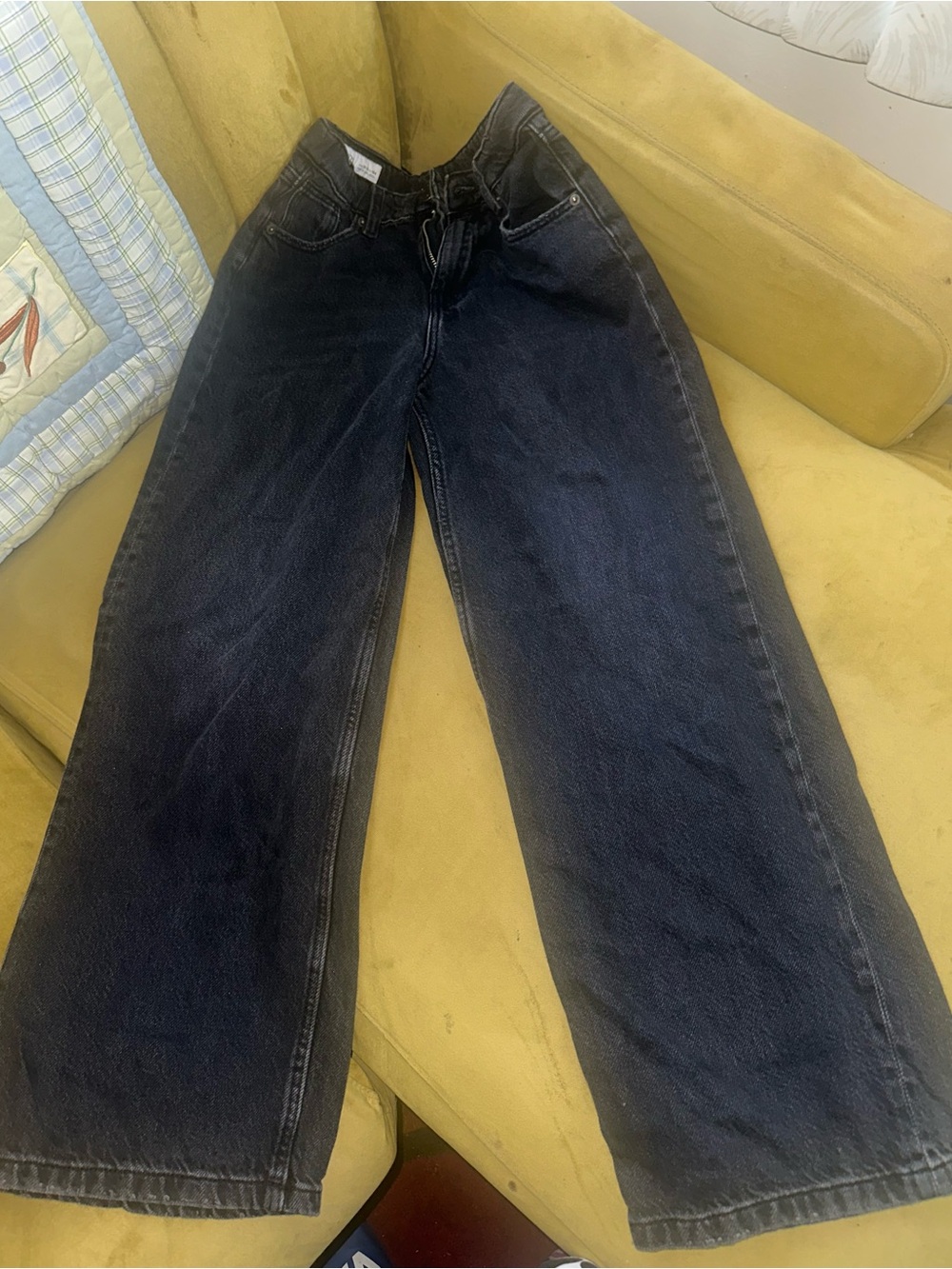 Zara Kids Black Wide-Leg Jeans